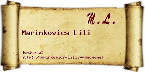 Marinkovics Lili névjegykártya