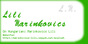 lili marinkovics business card